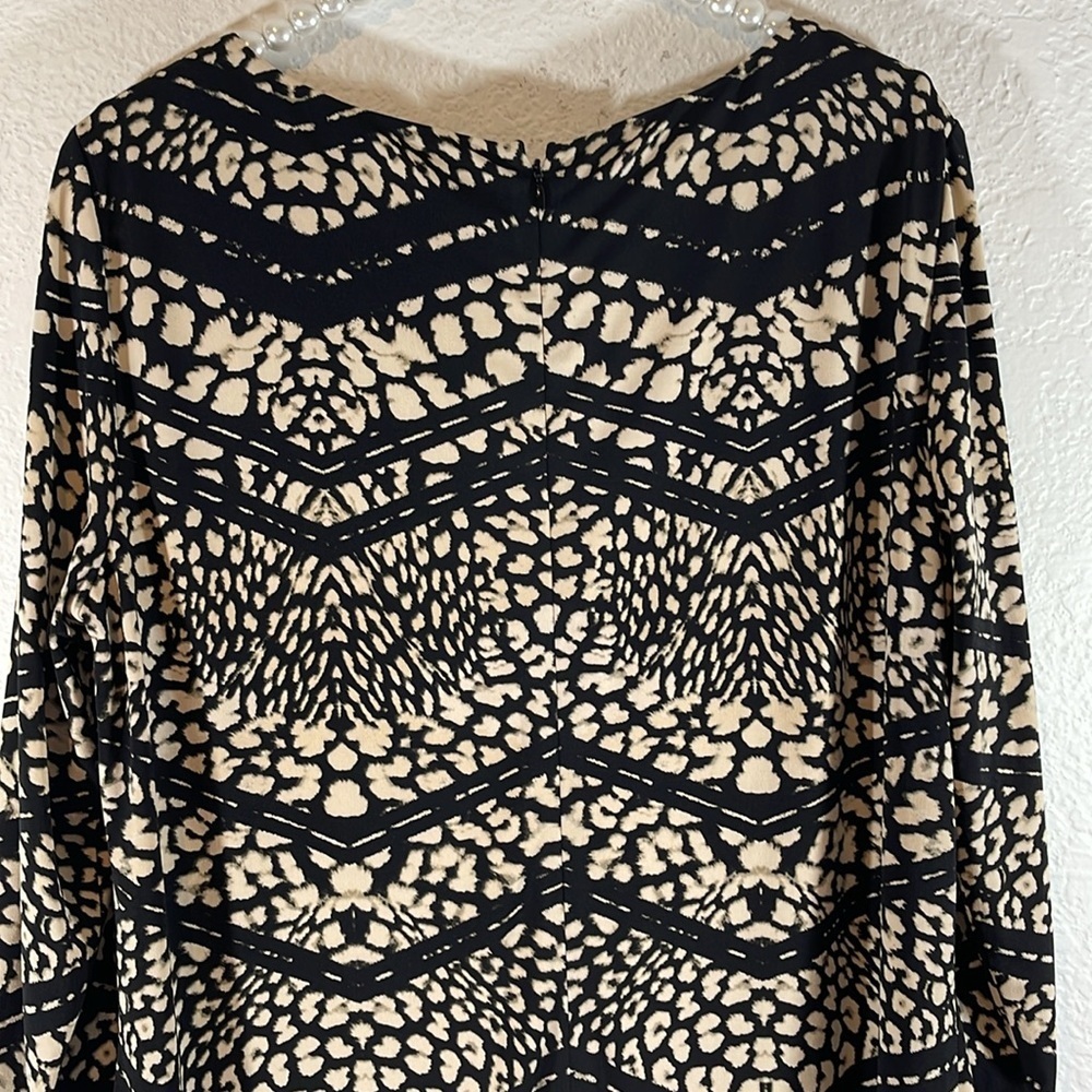 TAHARI BY ARTHUR S. LEVINE Abstract Print Shift Dress 3/4 Sleeves Size 12 NEW - Picture 5 of 9